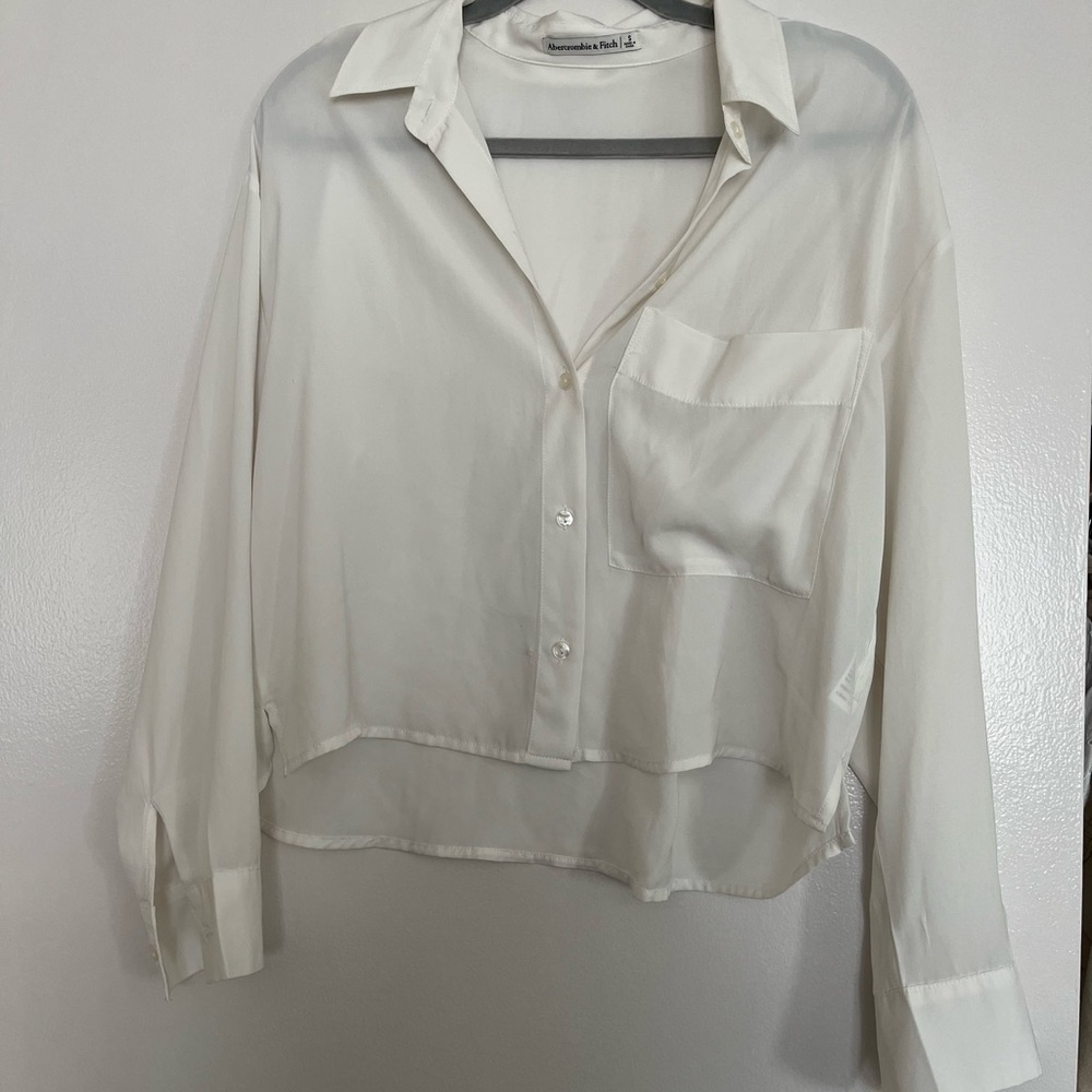 Abercrombie & Fitch Cream Button-Down Shirt